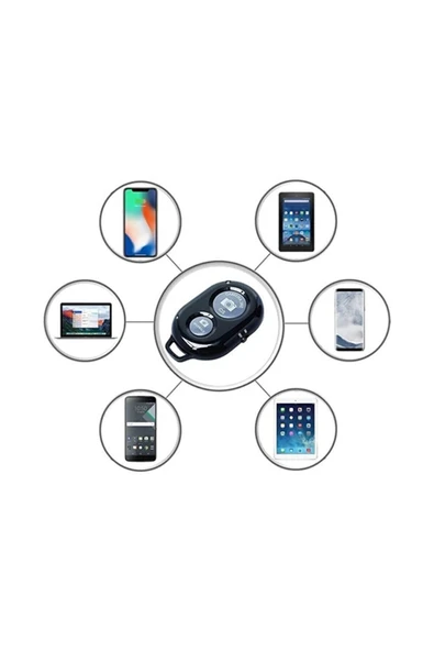 Yussraw Bluetooth Kumanda Tüm Telefonlara Uyumlu Video Selfie ve Fotoğraf Çekme Kolaylığı Siyah Renk - 3