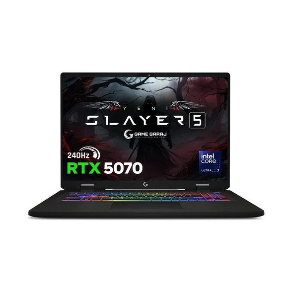 Game Garaj Slayer5 7-5070 C2 Intel Ultra 7 255HX 32GB RAM 2TB SSD RTX5070 16" QHD+ IPS 240Hz FreeDOS Gaming Laptop - Resim 2
