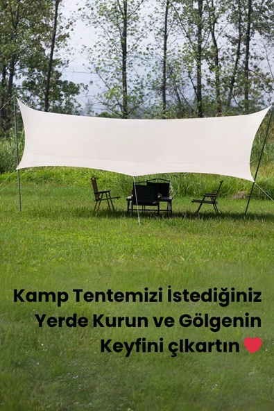 Yussraw Güneşlik Tente Plaj, Kamp Dayanıklı Oxfor Kumaş Su Geçirmez Gölgelik Çadır 600*300 Cm - 7