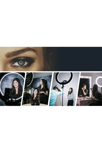Yussraw Megalux 21 Inç 54cm Influencer Makyaj Kuaför Ring Light Kumandalı Çantalı Tripod 21 Inç Ringlight - 4