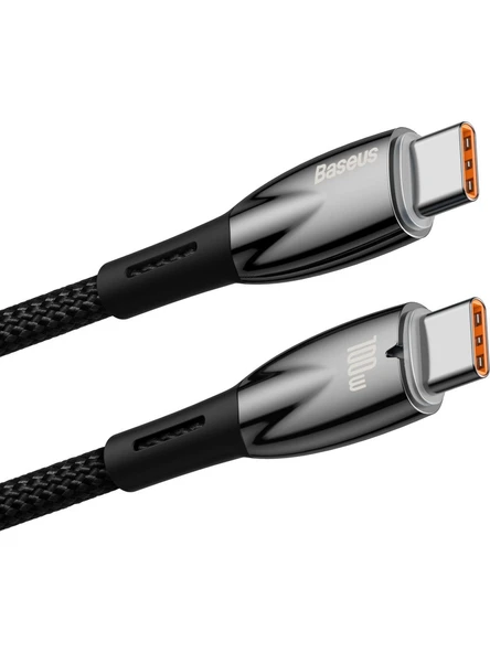 Baseus Glimmer Series 100 W Siyah 1 m Type-C to Type-C Hızlı Şarj Kablosu - 2