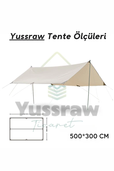 Yussraw Güneşlik Tente Plaj, Kamp Dayanıklı Oxfor Kumaş Su Geçirmez Gölgelik Çadır 500*300 Cm - 4