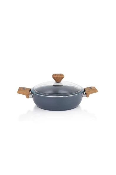 Fiesta Seramik Basık Tencere 24 Cm-Siyah - Resim 5