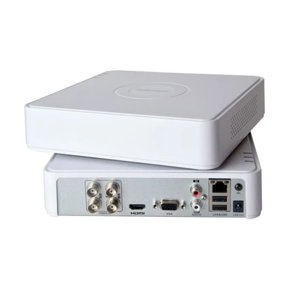 Hikvision DS-7104HGHI-M1 4 Kanal H.265 Pro+ Dahili Ses Desteği 1 Sata Hibrit Kayıt Cihazı - 1