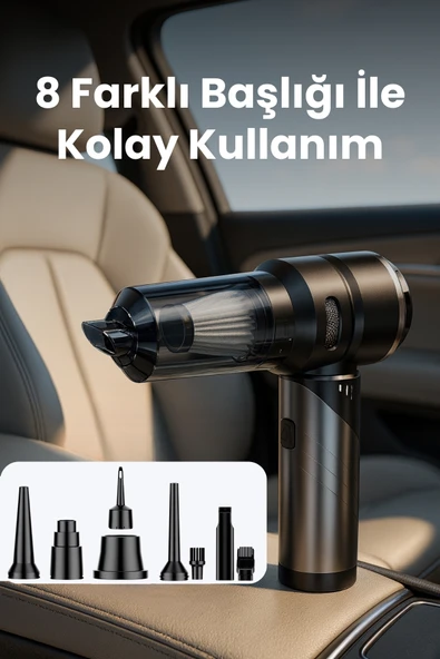 Yussraw Yeni 16000pa Güçlü Portatif Vakumlu Ve Üflemeli Katlanabilir Araç Içi Süpürge Pro Hl-121 - 2