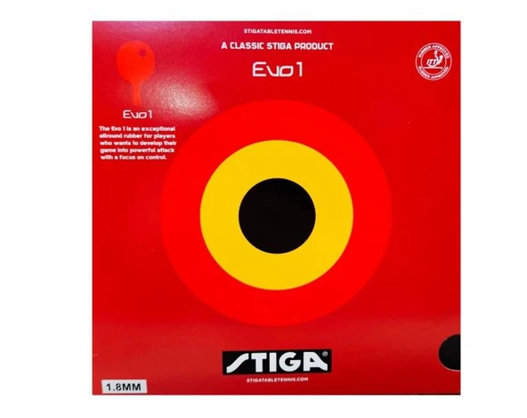 Stiga Rubber Evo 1 RED-1,8 Raket Lastiği Kırmızı 9290-20 - 1