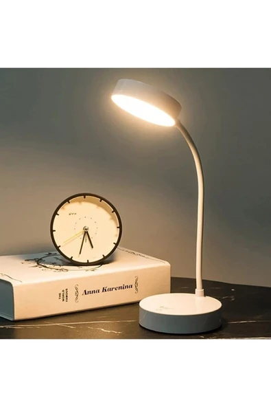 Yussraw Şarjlı Dokunmatik 20 Led Çalışma Okuma Işığı Flexible Masa Lambası Beyaz