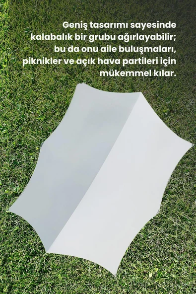 Yussraw Güneşlik Tente Plaj, Kamp Dayanıklı Oxfor Kumaş Su Geçirmez Gölgelik Çadır 600*300 Cm - 5