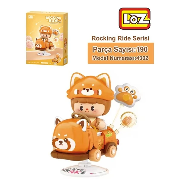 LZ-4302 LOZ KIRMIZI AYI SALLANMA SÜRÜŞÜ 190 PARÇA BLOCK OYUNCAK - 1