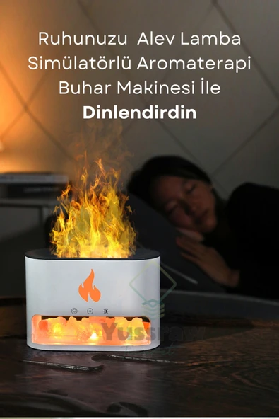 Yussraw Şömine Hava Nemlendiricisi 4 Renkli Alevli ve Taşlı HAVA NEMLENDİRİCİ  250 ML BHU-15 - 2
