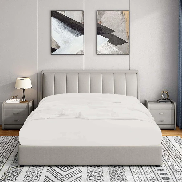 Soley | Jersey | %100 Pamuk Çift Kişilik 140 x 200 Lastikli Çarşaf