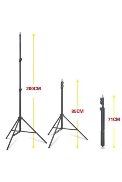 Yussraw Güçlendirilmiş Profesyonel Alüminyum Döküm Ayak Sağlam Dayanıklı Vidalı Tripod Ayağı Ring Lıgh - 4