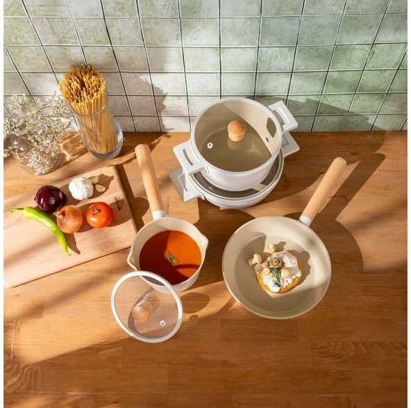 Emsan Crystal Elegant Tencere Seti Bej ürün görseli