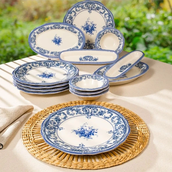 Fecra Majestic Blue 14 Parça Kahvaltı Takımı - 2