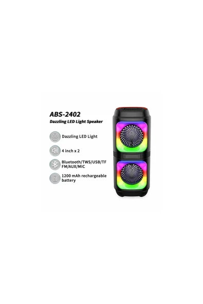 Yussraw Bluetooth Hoparlör 4 inç RGB LED Işık Karaoke Partisi Kablosuz BT5.0 Yüksek Güçlü Hoparlör - 6