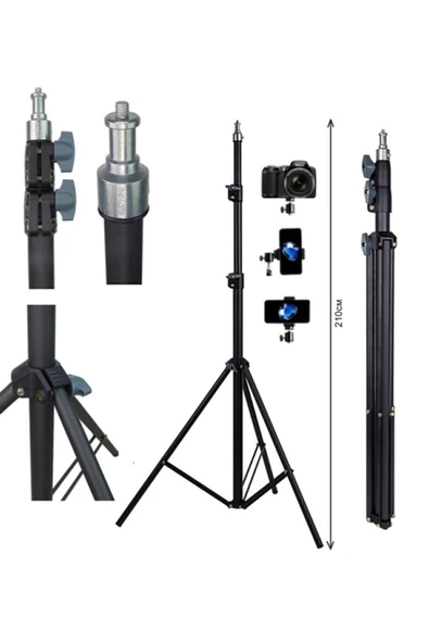 Yussraw Güçlendirilmiş Profesyonel Alüminyum Döküm Ayak Sağlam Dayanıklı Vidalı Tripod Ayağı Ring Lıgh