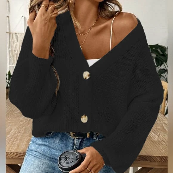 Düğme Detay Triko Bluz - Resim 6