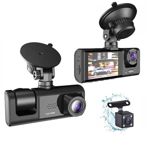 Hakopro Black Box 3 Kameralı Akıllı Araç İçi Kamerası 2.0 İnç Hd Ekran G Sensörlü