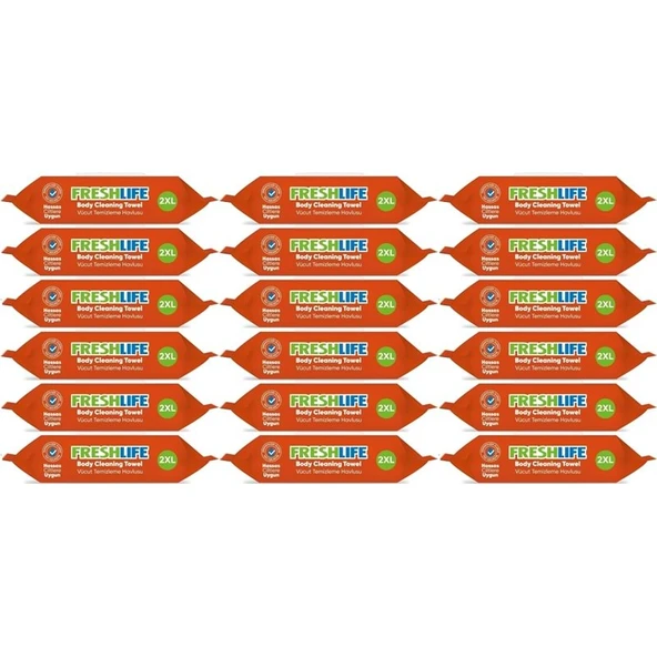 Freshlife Hasta Vücut Temizleme Islak Mendil Havlu 50 Yaprak XL (18 Li Set) ürün görseli