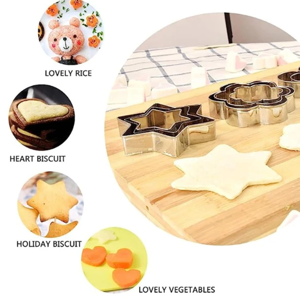 Periboia 12 Adet Paslanmaz Çelik Kurabiye Kalıbı Seti - 4