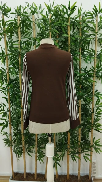 Kadın Uzun Kollu Balıkçı Yaka Bürümcük Bluz - Resim 9