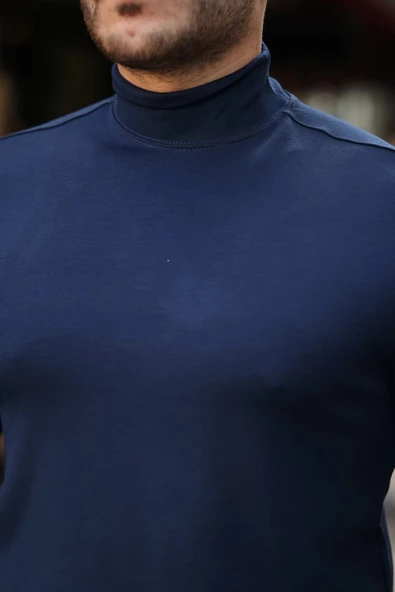 Erkek Balıkçı Yaka Modal Kumaş Esnek Kazak - 3