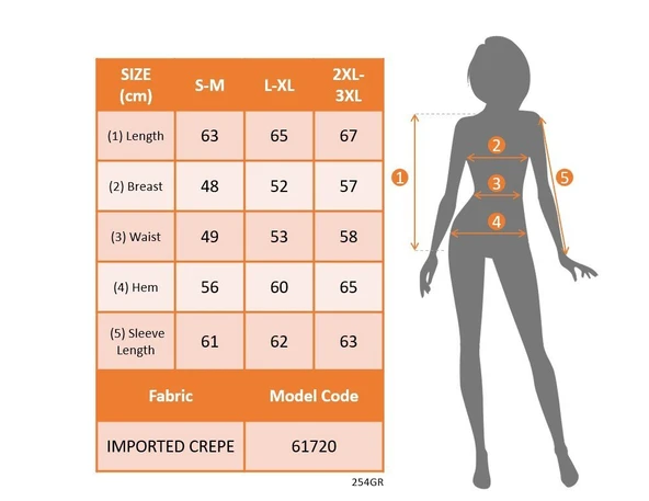 Kadın Uzun Kollu Yuvarlak önden Pileli Ithal Krep Bluz - Resim 6