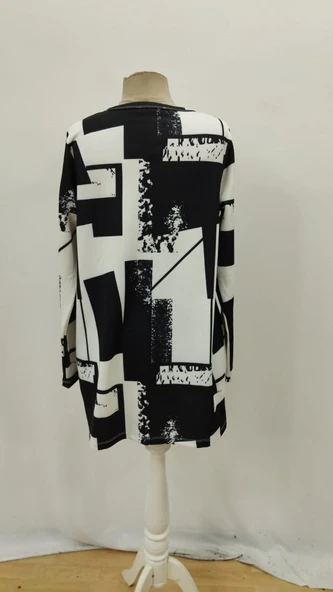 Kadın Uzun Kollu önü Açık Desenli Modal Kısa Ceket - Resim 7