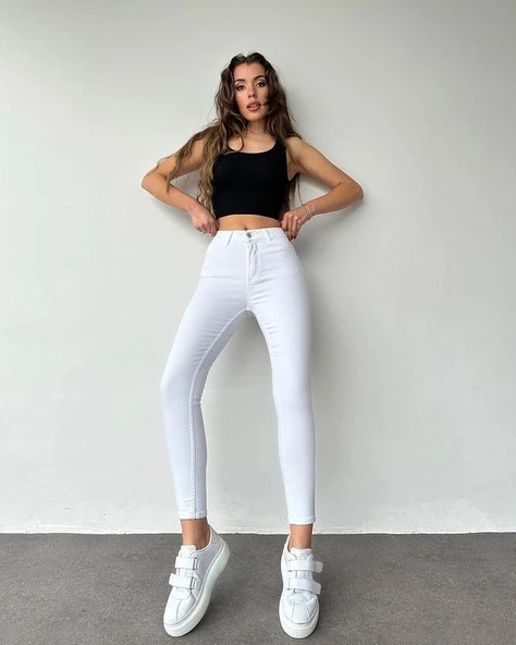 Gabardin Kumaş Yüksek Bel Pantolon 94cm XLbel36cm - Resim 4