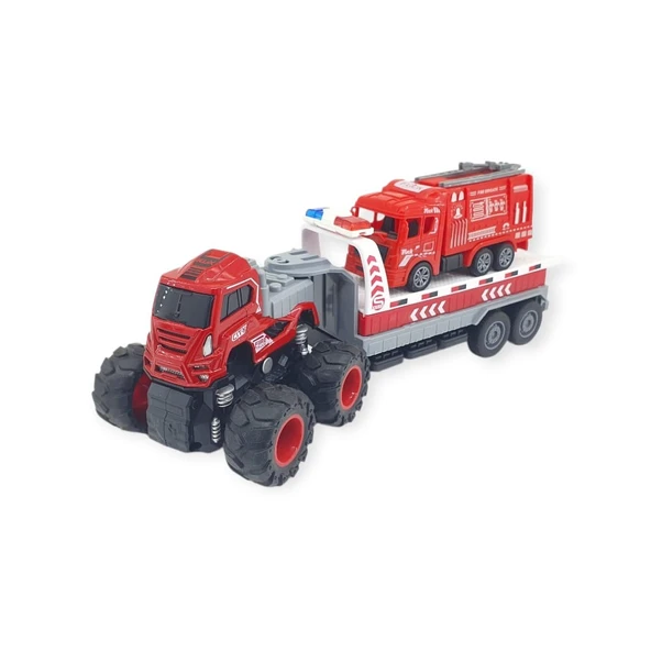 İtfaiye Aracı Taşıyan Sürtmeli Çekici Araç Seti - Panzer - 4