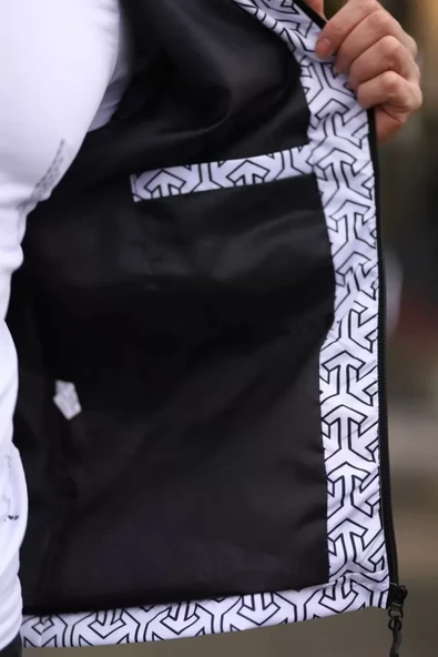 Unisex Kapüşonlu İçi Astarlı Yağmurluk - Beyaz - Resim 2