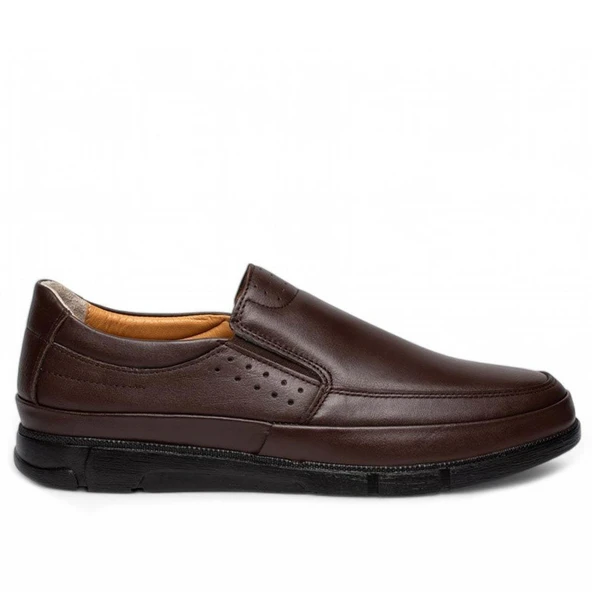 İçi Dışı Hakiki Deri Ortapedik Anotomik Taban Confort Erkek Klasik Bağcıksız Ayakkabı Tarz1096 - Resim 2