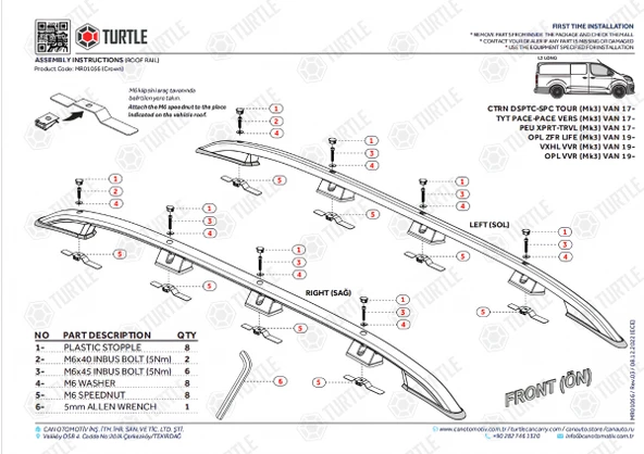 SCUDO COMBİ KISA ŞASE TAVAN ÇITASI GRİ 2022 2023 2024 2025 2026 2027 - Resim 4