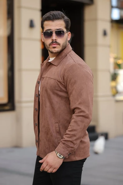 Erkek Süet Ceket Gömlek - Resim 2