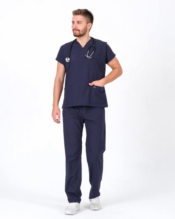 Lacivert Hemşire Forması Bay ,Hemşire Takım ,Doktor Forması - 2