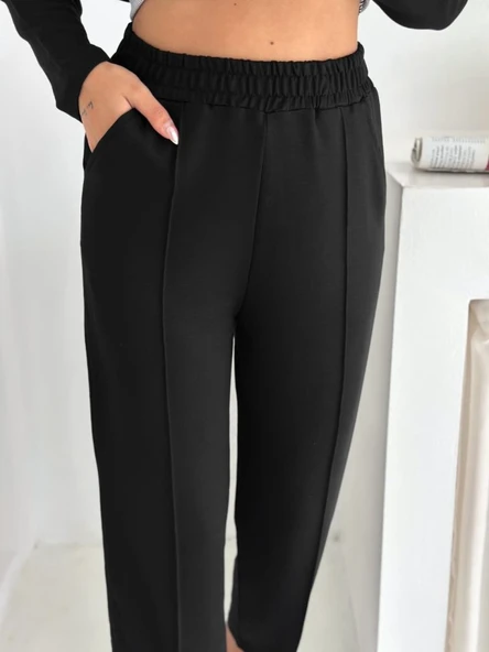 Polo Yaka Gömlek Detay Salaş Balon Pantolunlu ıkılı Takım - Resim 3