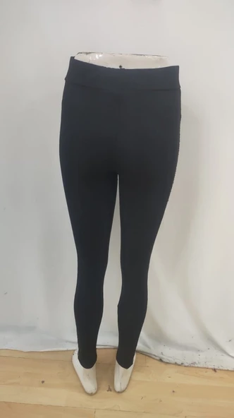 Kadın Yüksek Bel Yarı şerit Pul Payetli Dalgıç Tayt - Resim 8