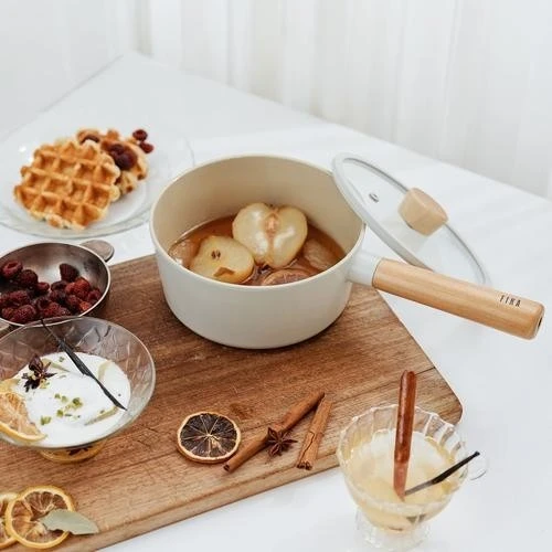 0128 D-NEOF218 FIKA ALUMINYUM CAM KAPAKLI DOKUM SOS TENCERE 18CM - Resim 4