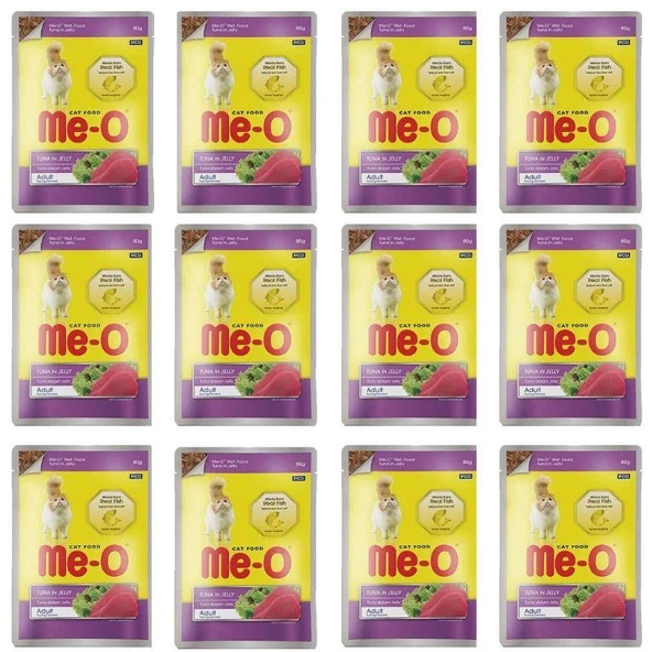 Meo Pouch Adult Ton Balıklı Jöleli Yetişkin Kedi Konservesi 80 Gr X 12 adet ürün görseli 1