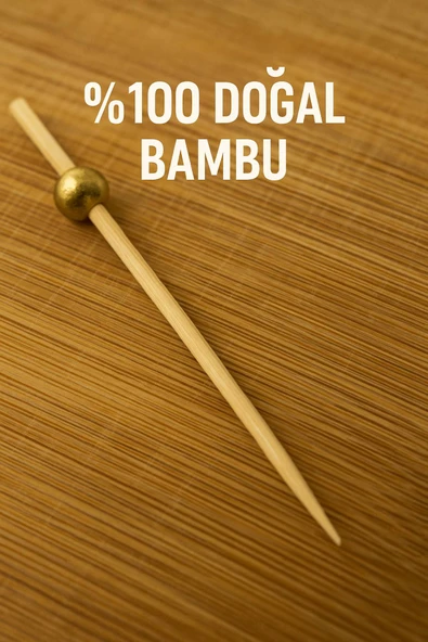 50’li Altın Top Başlıklı 12 cm Bambu Kürdan Seti – Kokteyl, Tatlı ve Davet Sunumları İçin Şık Seçim - 5