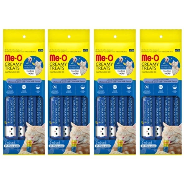 Me-o Tavuk ve Ciğer Keçi Sütlü Kedi Ödül 60 gr (4 Paket) ürün görseli 1