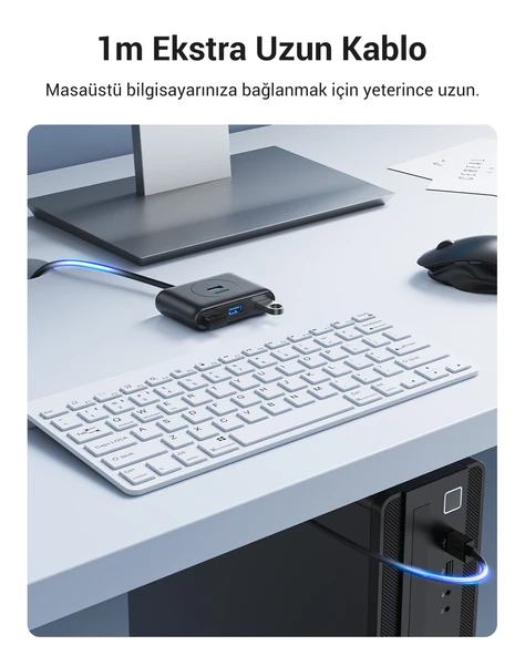 UGREEN USB 3.0 4 Portlu Hub Çoklayıcı 1 Metre, 20291 - Resim 6