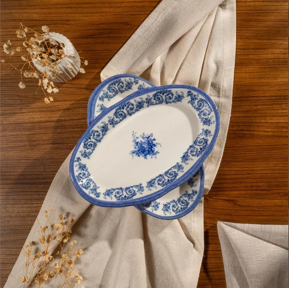 Fecra Majestic Blue 2'li Kayık Tabak - 2