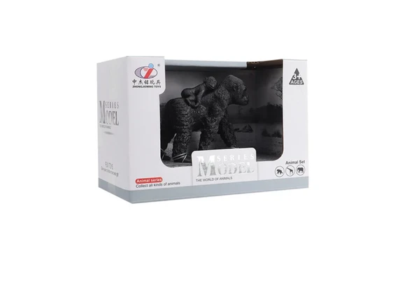 Kutulu Model Figür Hayvan Yavrulu Goril - 2