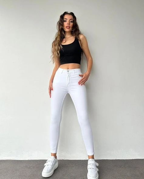 Gabardin Kumaş Yüksek Bel Pantolon 94cm XLbel36cm - Resim 6