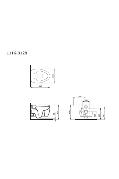 Etna Asma Klozet Kanallı Mat Kaşmir 1116-011-0128 Kapak Dahil - 2
