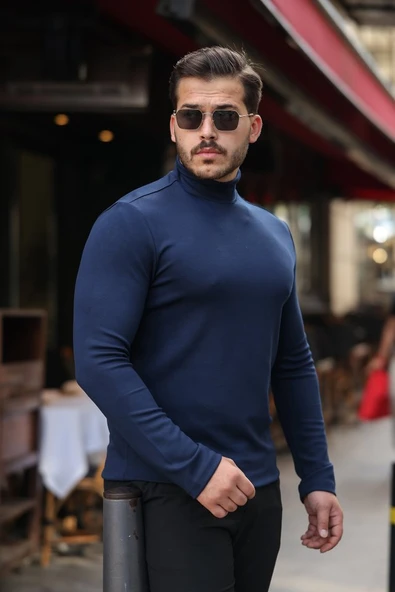 Erkek Balıkçı Yaka Modal Kumaş Esnek Kazak - 2