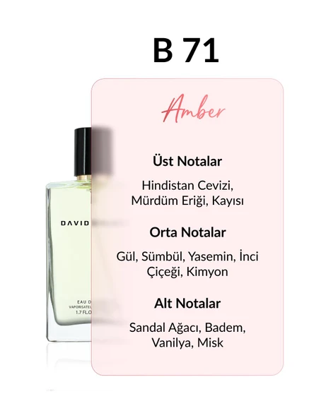 David Walker B71 Utilia Exclusive 50 ml Kadın Parfüm | Amber - Resim 2