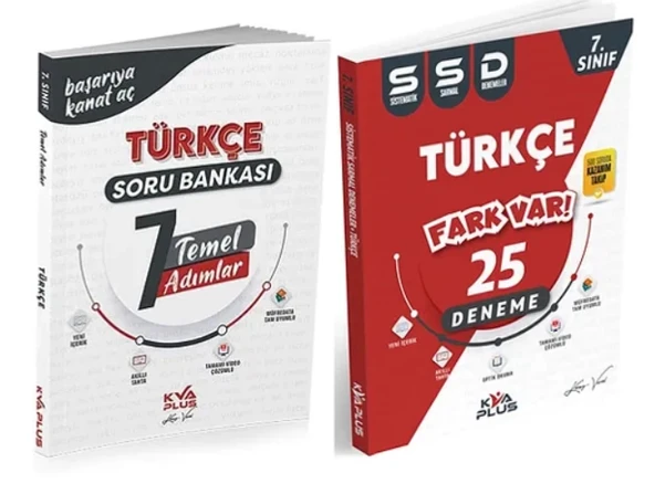 KORAY VAROL YAYINLARI 7. SINIF TÜRKÇE TEMEL ADIMLAR SORU BANKASI VE 25 SİSTEMATİK SARMAL DENEME (2 KİTAP) ürün görseli