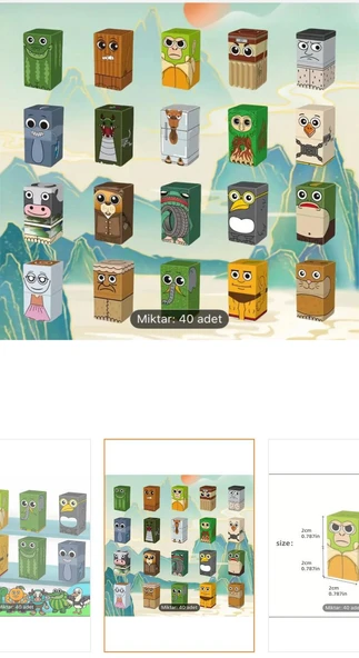 Tung Tung Sahur 40’lı Manyetik Karakter Blok Seti - 2